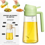 2-in-1 Glass Oil Spray Bottle & Dispenser with Pouring Spout | Kitchen Oil Mister for Air Fryer, BBQ & Cooking| 450ml